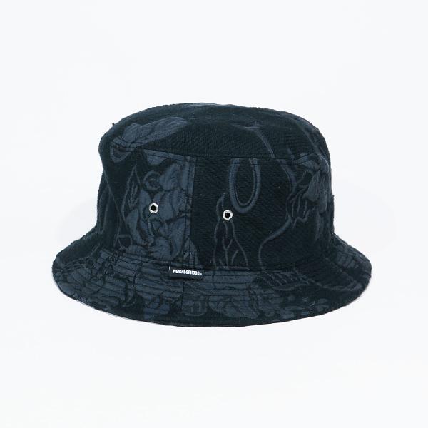 NEIGHBORHOOD ネイバーフッド 23AWジャガード柄バケットハットBK NEIGHBORHOOD（ネイバーフッド） 23AW JQ BUCKET HAT 232YGNH-HT07