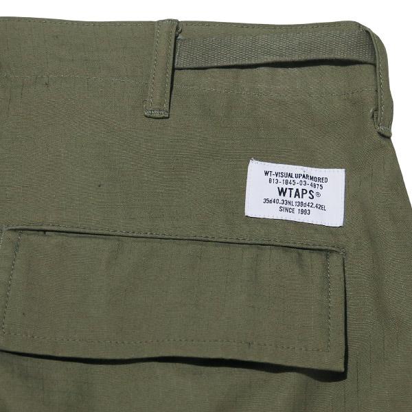 WTAPS リップストップ カーゴパンツ オリーブ WTAPS ダブルタップス 23SS MILT2301/TROUSERS/COTTON.RIPSTOP 231WVDT