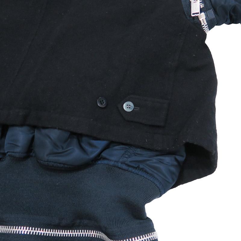 UNDERCOVER アンダーカバー x ALPHA INDUSTRIES アルファ インダストリーズ 縮絨フードベストレイヤードカスタムMA-1コート UC2A4315 アウター ジャケット 紺の画像