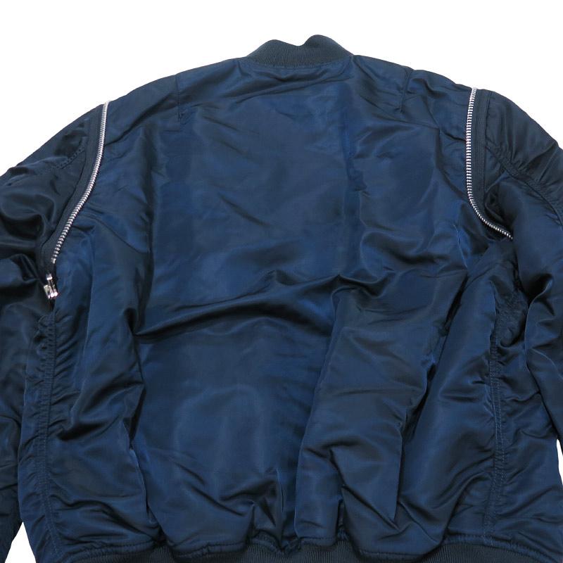 UNDERCOVER アンダーカバー x ALPHA INDUSTRIES アルファ インダストリーズ 縮絨フードベストレイヤードカスタムMA-1コート UC2A4315 アウター ジャケット 紺の画像