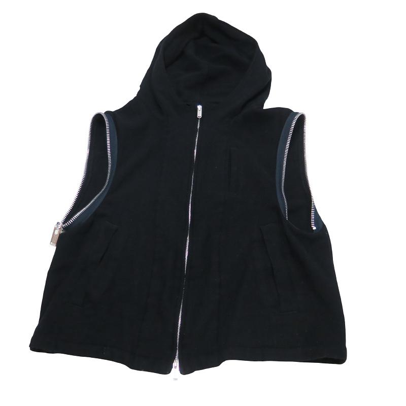 UNDERCOVER アンダーカバー x ALPHA INDUSTRIES アルファ インダストリーズ 縮絨フードベストレイヤードカスタムMA-1コート UC2A4315 アウター ジャケット 紺の画像