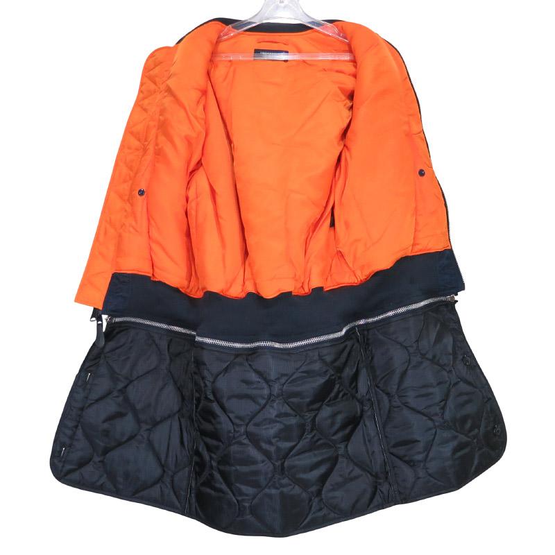 UNDERCOVER アンダーカバー x ALPHA INDUSTRIES アルファ インダストリーズ 縮絨フードベストレイヤードカスタムMA-1コート UC2A4315 アウター ジャケット 紺の画像