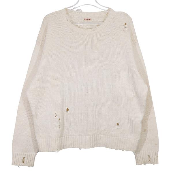 KAPITAL スマイル パッチ ダメージ加工 ニット セーター KAPITAL（キャピタル） SMILEY DAMAGED SWEATER EK-1060 スマイリー