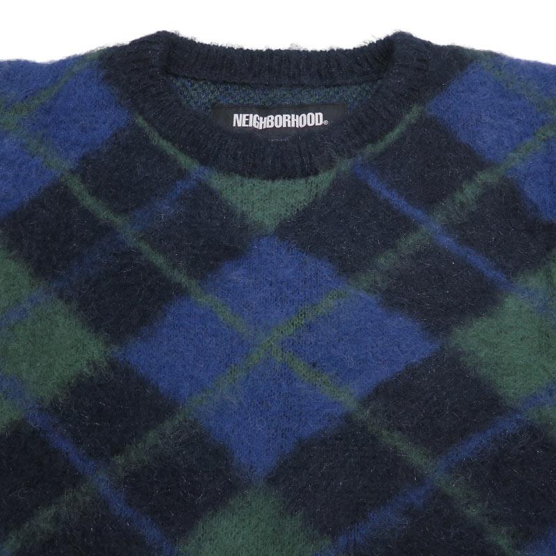 NEIGHBORHOOD（ネイバーフッド） 23AW ARGYLE PATTERN MOHAIR SWEATER