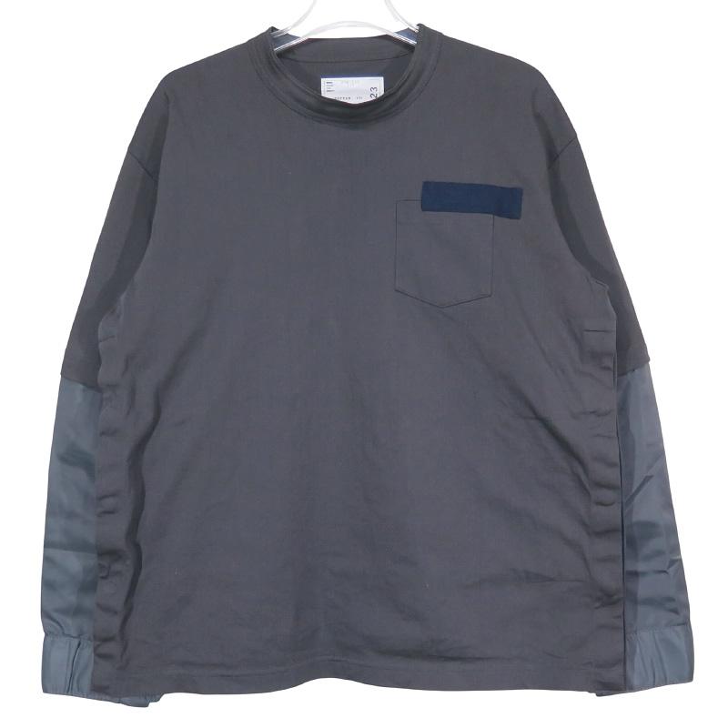 sacai ナイロンツイルミックス　Tシャツ sacai MEN'S sacai サカイ NYLON TWILL & COTTON JERSEY L/S T-SHIRT