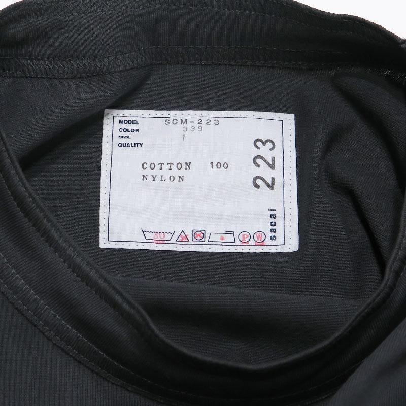 sacai MEN'S sacai サカイ NYLON TWILL & COTTON JERSEY L/S T-SHIRT