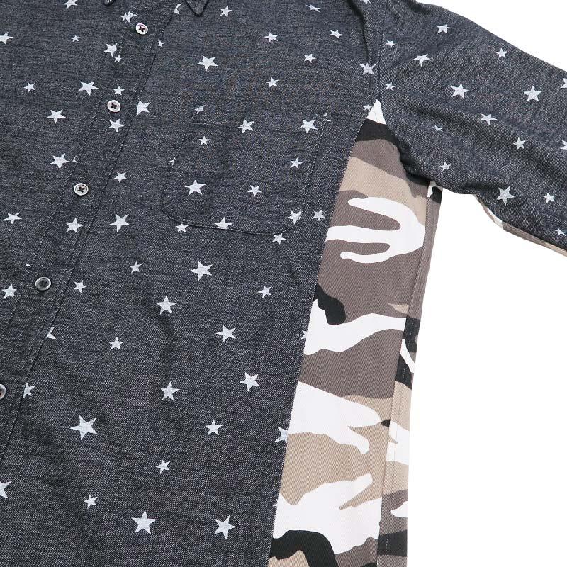 uniform experiment スター ブラック ボタンダウン ネルシャツ uniform experiment ユニフォームエクスペリメント 17AW STAR FLANNEL