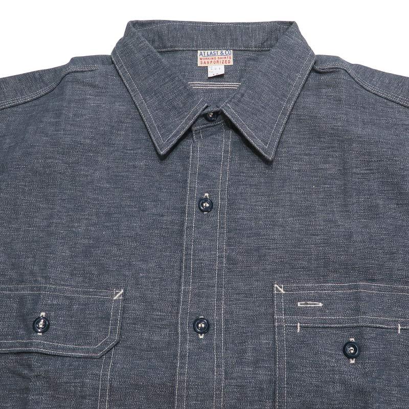 白atlast&co ワークシャツ アットラスト良品 長袖 アットラスト