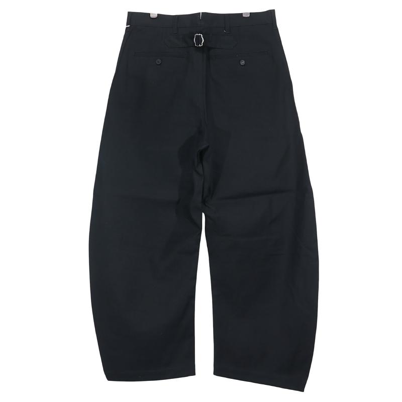 COMME des GARCONS HOMME コムデギャルソン オム COTTON SERGE WIDE CURVE PANTS HP-P004 AD2025 コットン サージ ワイド カーブ パンツ ブラック  サイズSの画像