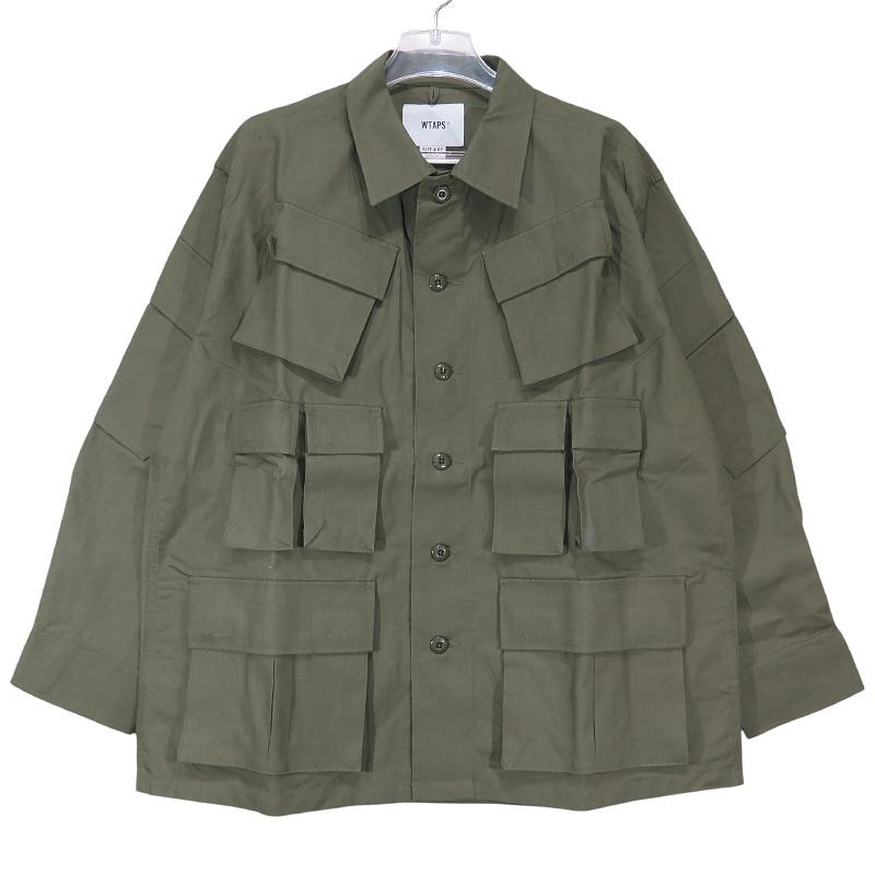 WTAPS ダブルタップス 20AW MODULAR/LS/COTTON.RIPSTOP 202BRDT-SHM02 モジュラー ロングスリーブ シャツ コットン リップストップ オリーブ 長袖 サイズ02(M)