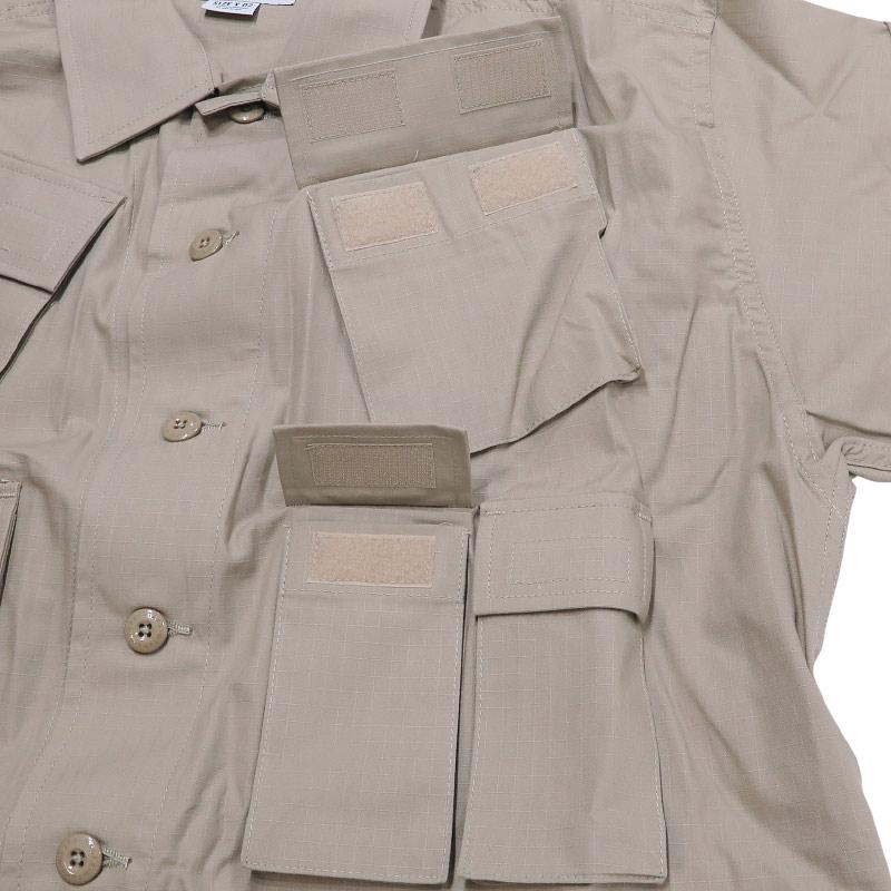 WTAPS ダブルタップス 20AW MODULAR/LS/COTTON.RIPSTOP 202BRDT-SHM02 モジュラー ロングスリーブ シャツ コットン リップストップ ベージュ 長袖 サイズ02(M)の画像