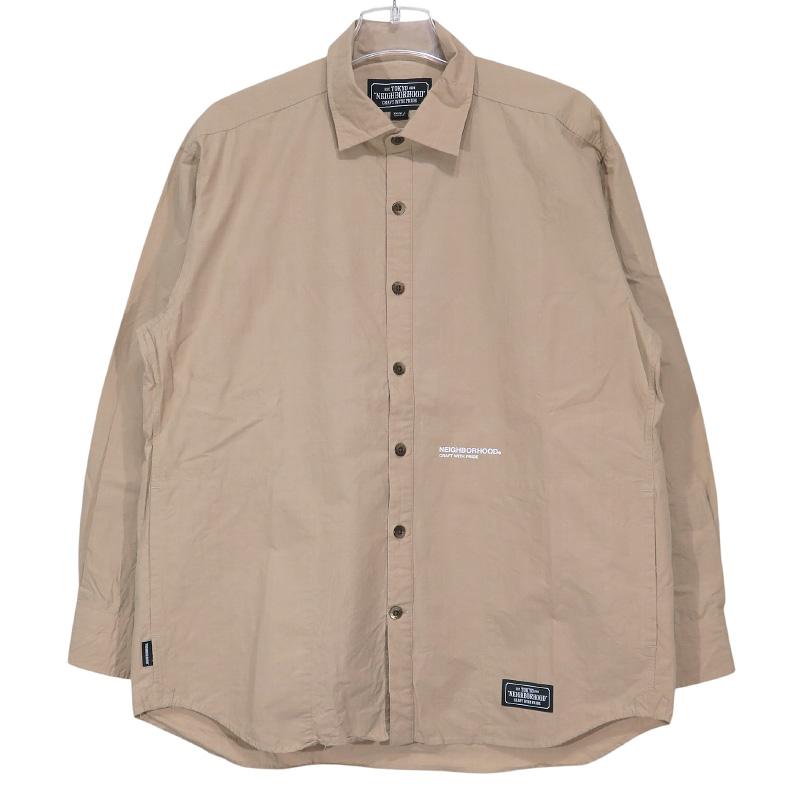 NEIGHBORHOOD 長袖シャツ ベージュ ブラウン Mサイズ NEIGHBORHOOD（ネイバーフッド） 20SS TRAD/C-SHIRT.LS 201SPNH-SHM01