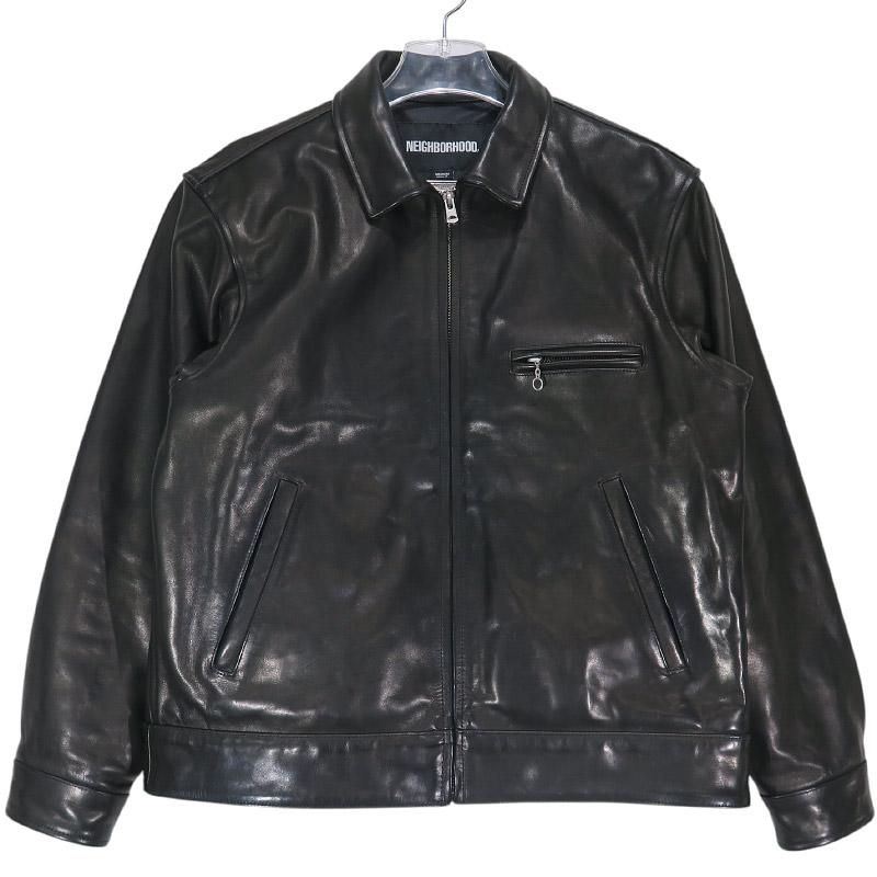 NEIGHBORHOOD ネイバーフッド 26SS LEATHER SPORTS JACKET レザースポーツジャケット カウレザー ジップアップブルゾン ブラック 261SZNH-JKM01 NEIGHBORHOOD（ネイバーフッド） 26SS LEATHER SPORTS JACKET 261SZNH