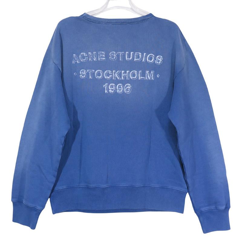Acne Studios フェイスパッチ スウェット トレーナー ネイビー Acne Studios（アクネ ストゥディオズ） SPRAYED LOGO SWEATSHIRT FN