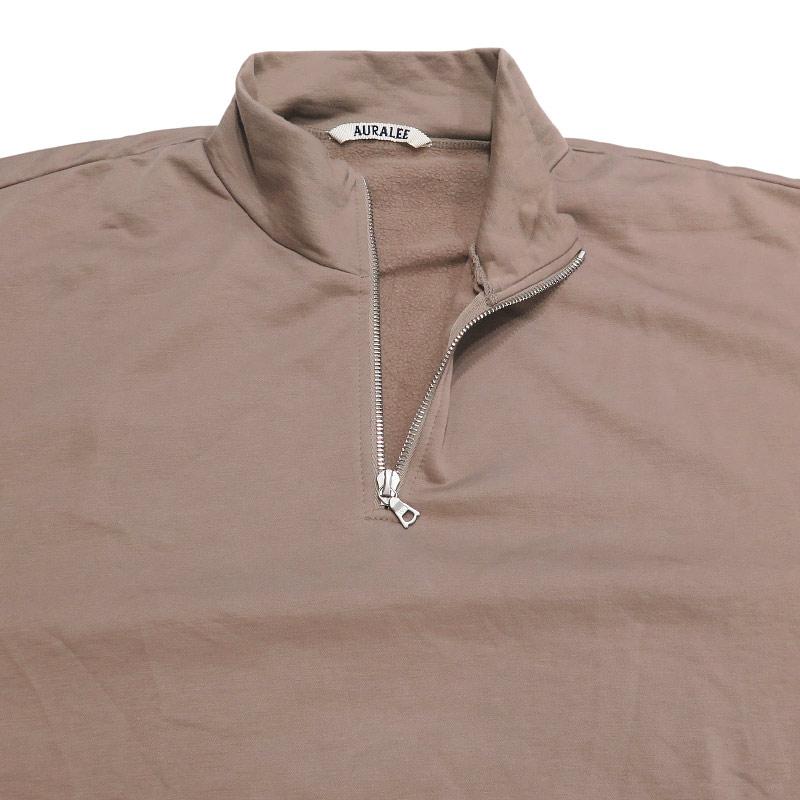 【AURALEE】オーラリー ハーフジップ スウェット グレー ベージュ 美品 AURALEE（オーラリー） ELASTIC HIGH GAUGE SWEAT HALF ZIP P/O エラ