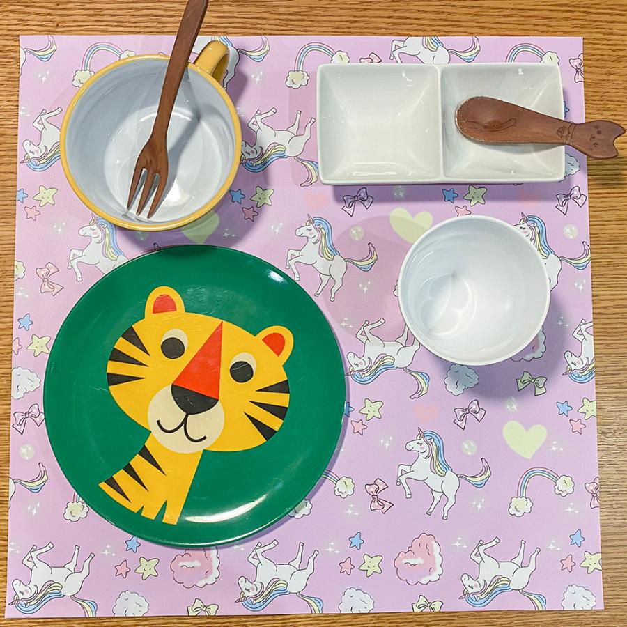 ランチョンマット(35cm×25cm) 2枚セット ビニール素材 撥水 ユニコーン