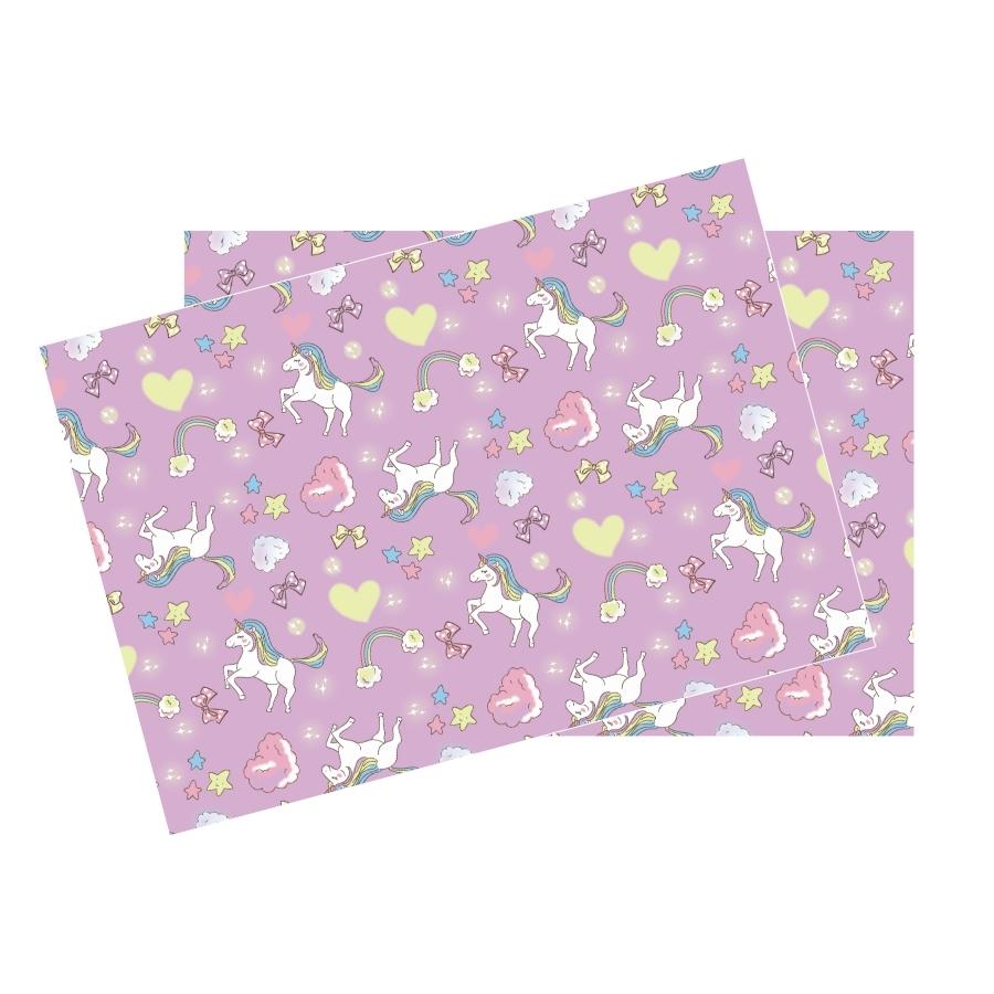 ランチョンマット(35cm×25cm) 2枚セット ビニール素材 撥水 ユニコーン