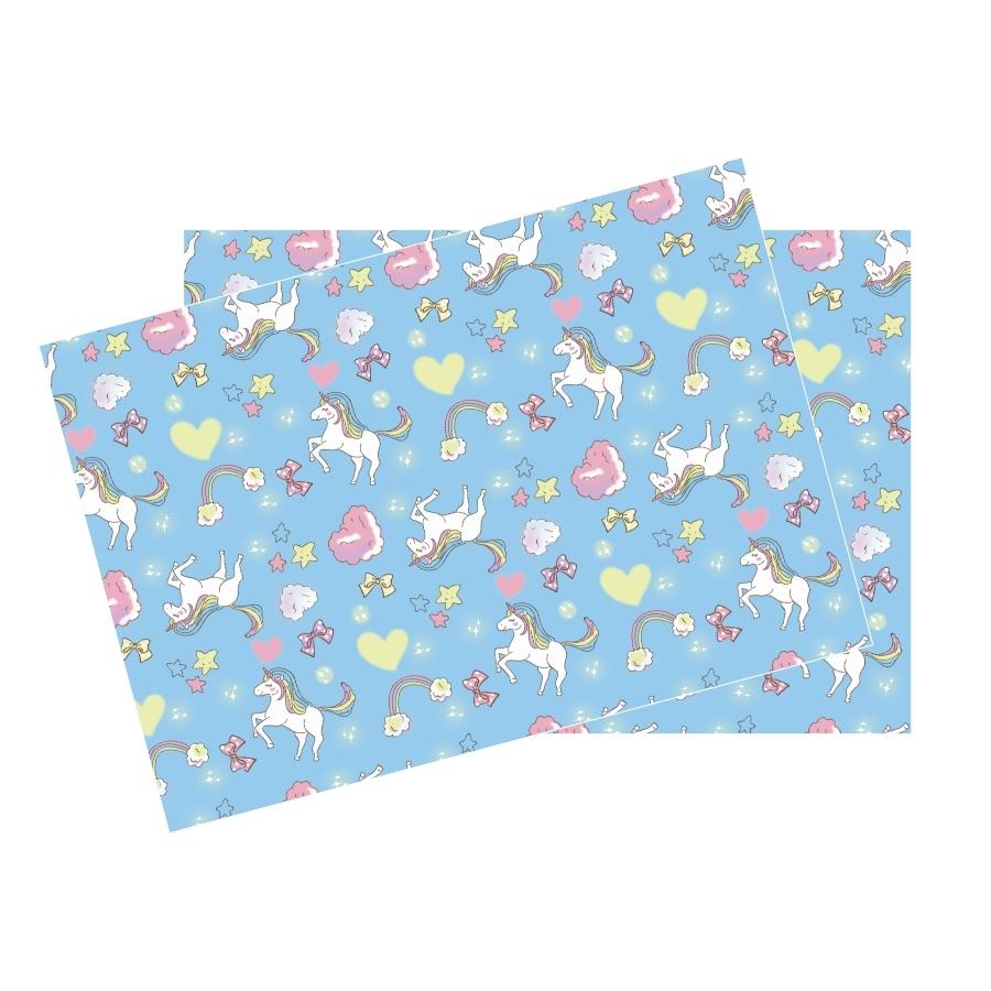 ランチョンマット(35cm×25cm) 2枚セット ビニール素材 撥水 ユニコーン