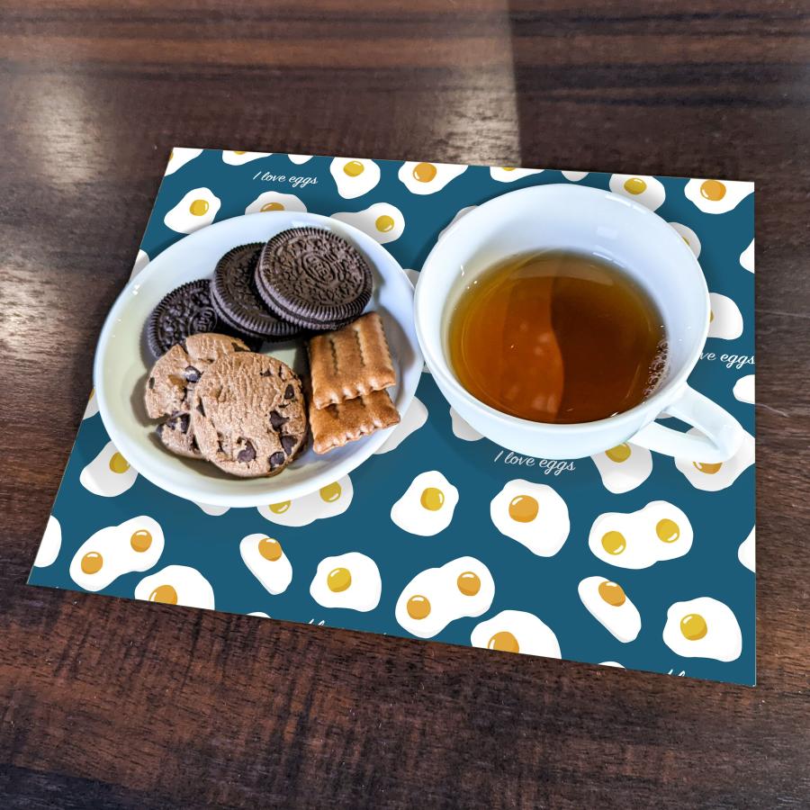 ランチョンマット(25cm×20cm) 2枚セット ビニール素材 撥水 たまご