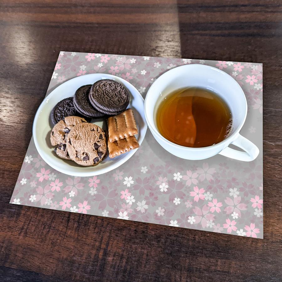 ランチョンマット(25cm×20cm) 2枚セット ビニール素材 撥水 桜 さくら