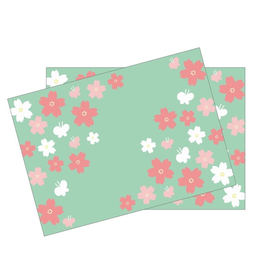 ランチョンマット(35cm×25cm) 2枚セット ビニール素材 撥水 桜 サクラ