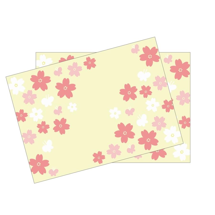 ランチョンマット(35cm×25cm) 2枚セット ビニール素材 撥水 桜 サクラ 