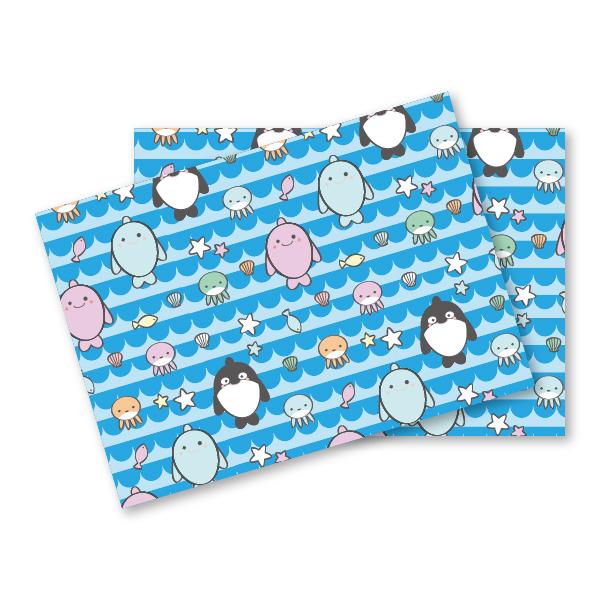 ランチョンマット(35cm×25cm) 2枚セット ビニール素材 撥水 海の生き物