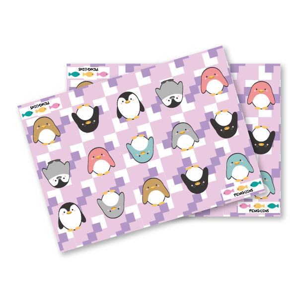 ランチョンマット(35cm×25cm) 2枚セット ビニール素材 撥水 ペンギン