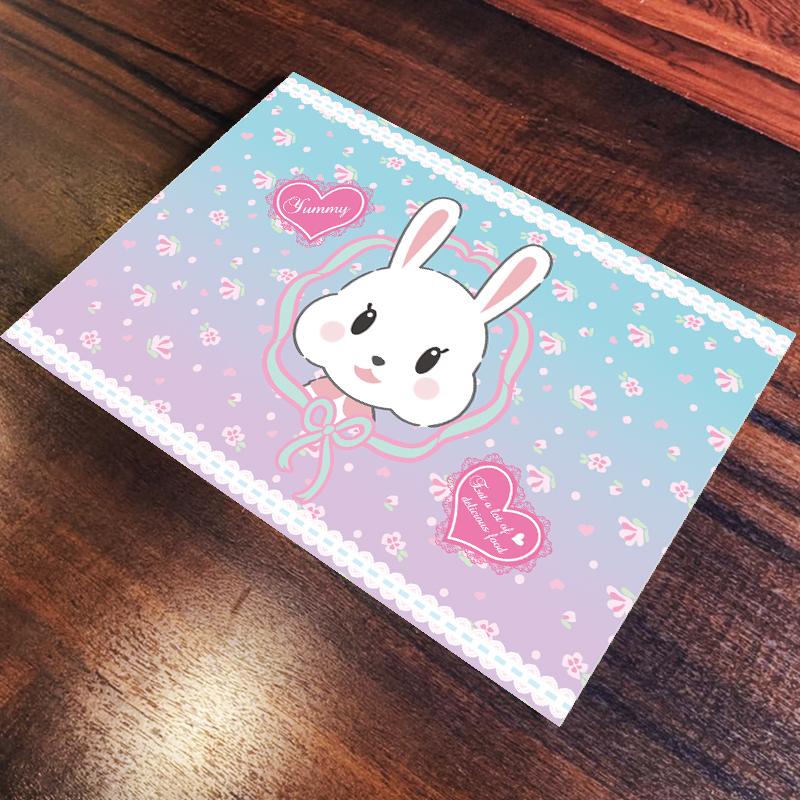ランチョンマット(35cm×25cm) 2枚セット ビニール素材 撥水 うさぎ