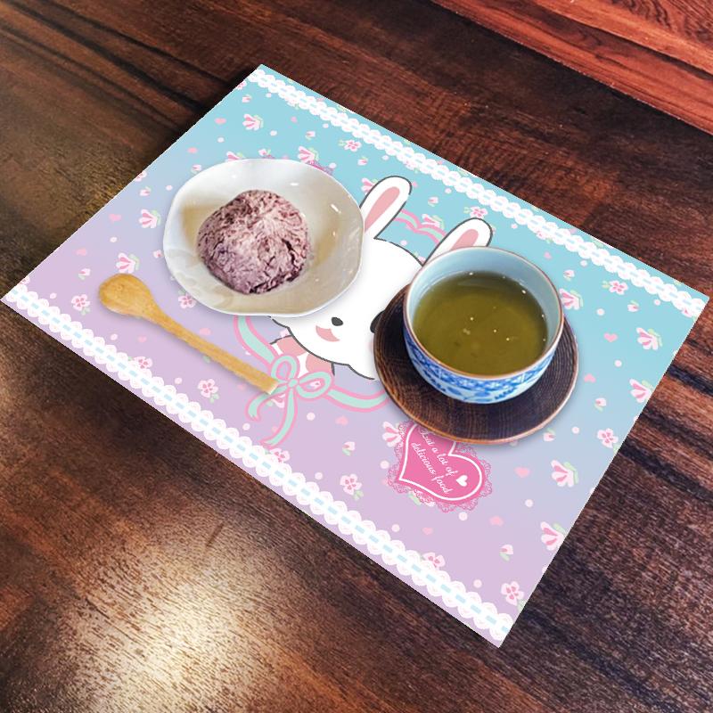 ランチョンマット(35cm×25cm) 2枚セット ビニール素材 撥水 うさぎ