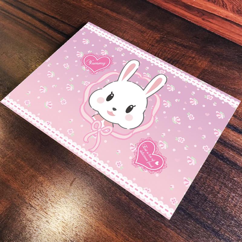 ランチョンマット(35cm×25cm) 2枚セット ビニール素材 撥水 うさぎ