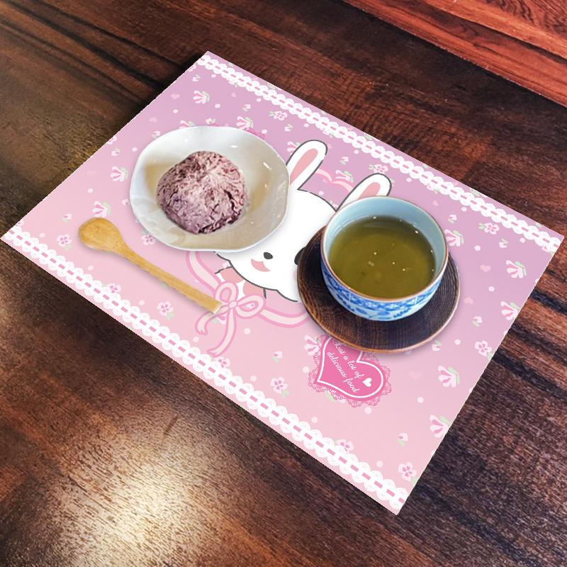 ランチョンマット(35cm×25cm) 2枚セット ビニール素材 撥水 うさぎ