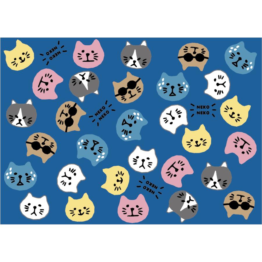 ランチョンマット(35cm×25cm) 2枚セット ビニール素材 撥水 ネコだらけ