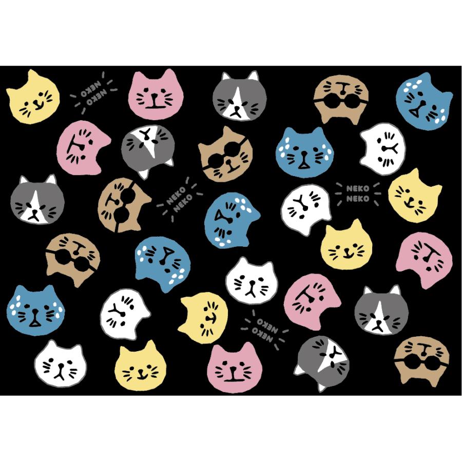 ランチョンマット(35cm×25cm) 2枚セット ビニール素材 撥水 ネコだらけ