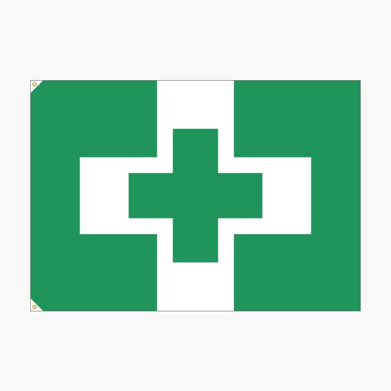 旗 安全衛生旗 防炎 安全旗 ミドリ十字 緑十字 安全第一 十字マーク 工事 ポリエステル 700×1000mm 850×1300mm ...