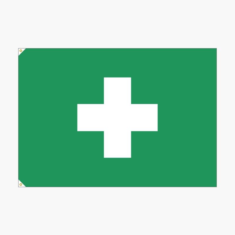 旗 労働衛生旗 防炎 安全旗 ミドリ十字 緑十字 安全第一 十字マーク