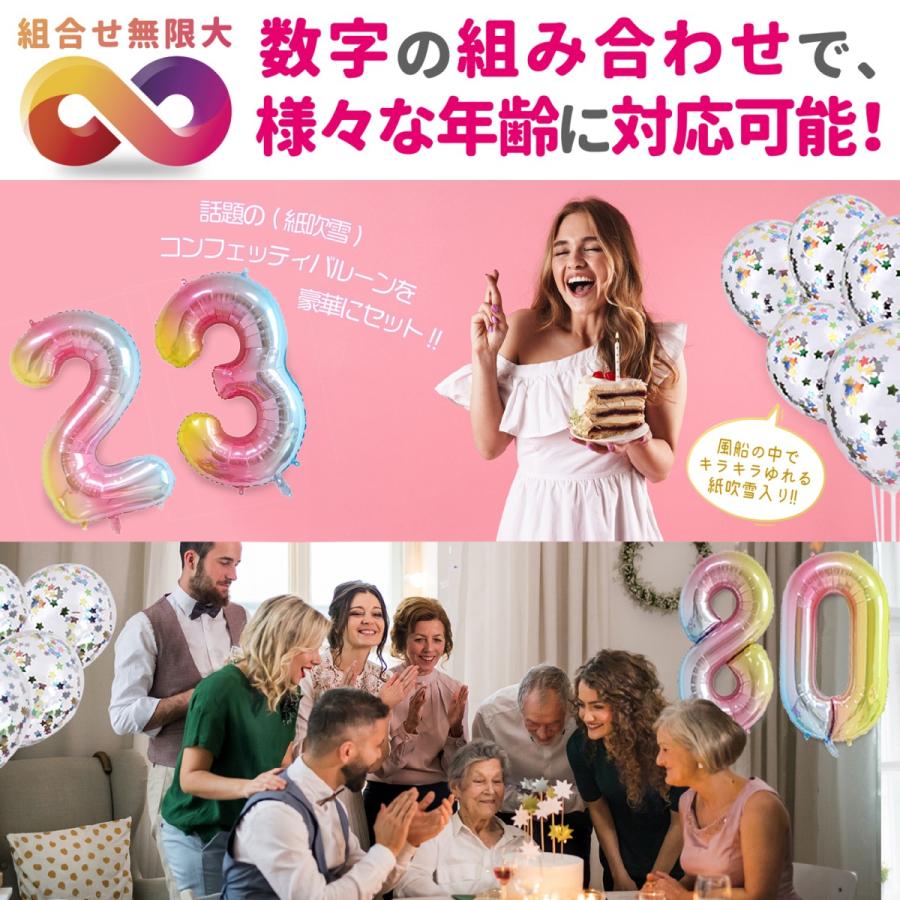 誕生日 バルーン 数字 5 バースデーバルーン ナンバーバルーン セット｜nanairo-ryohin｜05