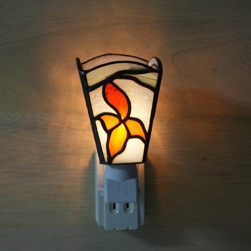 ★サッカーお休みランプ（ステンドグラス） ステンドグラス 小物 お休みランプ フットライト 足元ランプ・KM42