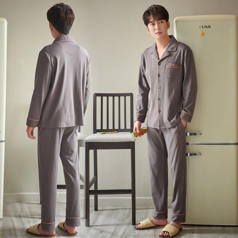 L 4lメンズパジャマ 大きいサイズ 48 98kg 吸汗通気 ゆったり 春夏秋冬 ガーゼ ねまき 通気吸湿 上下 長袖 長ズボン 部屋着 爆売り