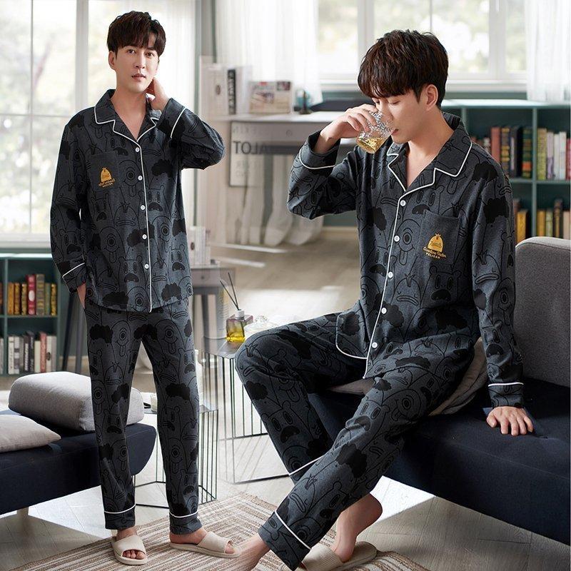 L 4lメンズパジャマ 大きいサイズ 48 98kg 吸汗通気 ゆったり 春夏秋冬 ガーゼ ねまき 通気吸湿 上下 長袖 長ズボン 部屋着 爆売り