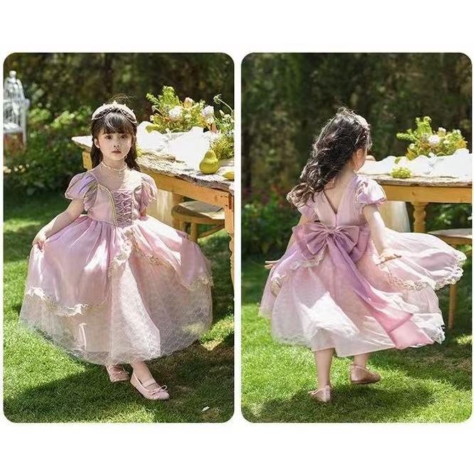 ラプンツェル風 ドレス 10点セット ティアラ ステッキ 子供