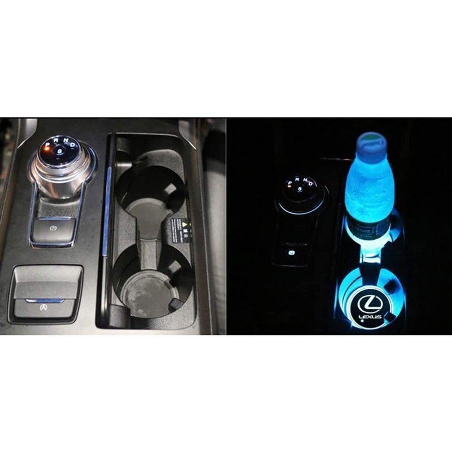 2個セット LEXUS レクサス 車用 LED ドリンクホルダー 七色 レインボーコースター USB 車載 ロゴ ディスプレイ ライト LEDカーカップホルダー マットパッド｜nanaminstore｜03