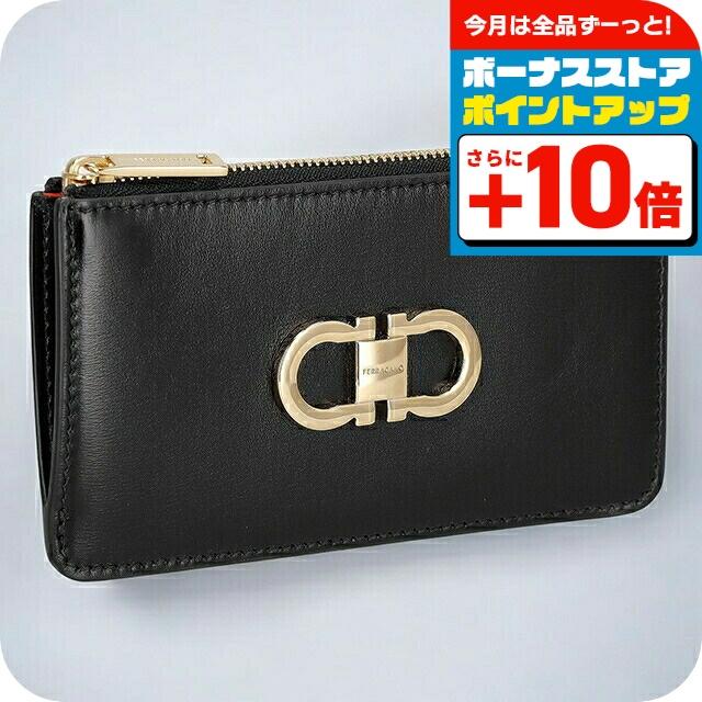 フェラガモ カードケース レディース ブランド Ferragamo 220629CALF NE FR 770 767 ブラック/レッド FERRAGAMO（フェラガモ） カードケース レディース ブランド Ferragamo