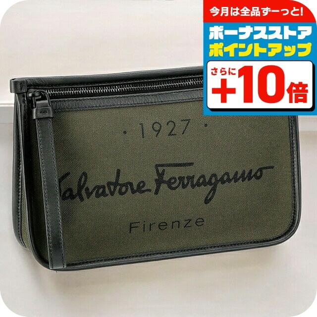 Salvatore Ferragamo クラッチバッグ　パイソン　グリーン FERRAGAMO（フェラガモ） クラッチバッグ メンズ ブランド Ferragamo