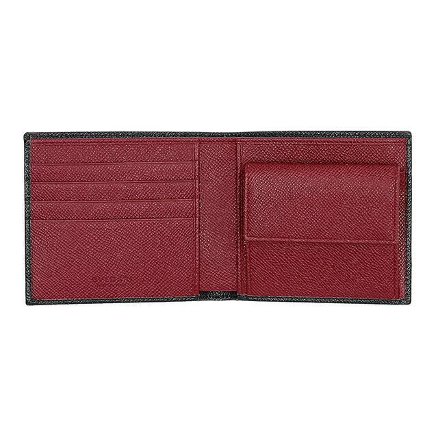 ブルガリ 二つ折り財布 二折財布 メンズ ブランド BVLGARI 288273 BLK ブラック/レッドの画像