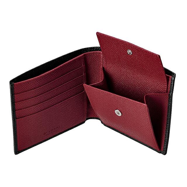ブルガリ 二つ折り財布 二折財布 メンズ ブランド BVLGARI 288273 BLK ブラック/レッドの画像