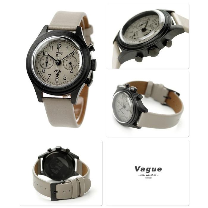 毎日さらに+10倍 ヴァーグウォッチ ツーアイズ 38mm クロノグラフ 2C-L-002 VAGUE WATCH Co. 腕時計 ブランド クオーツ グレー レザーベルト メンズ｜nanaple-ya｜02