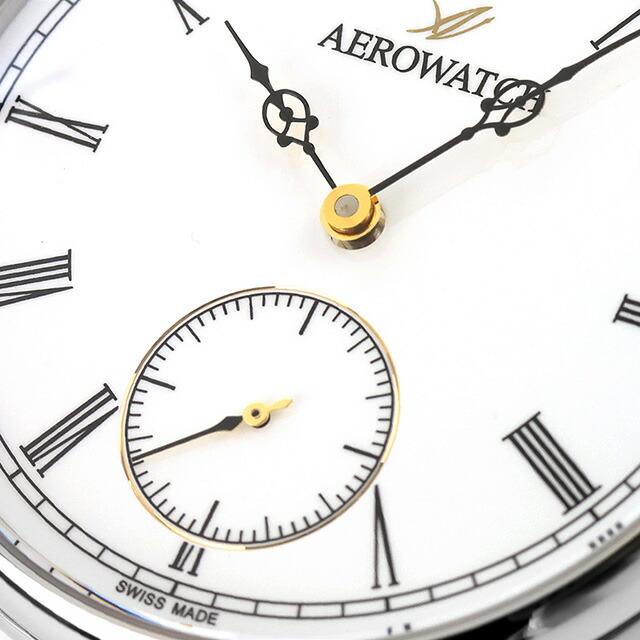 アエロウォッチ 手巻き 懐中時計 ブランド メンズ レディース AEROWATCH 50832-AA03 アナログ ホワイト 白 スイス製の画像