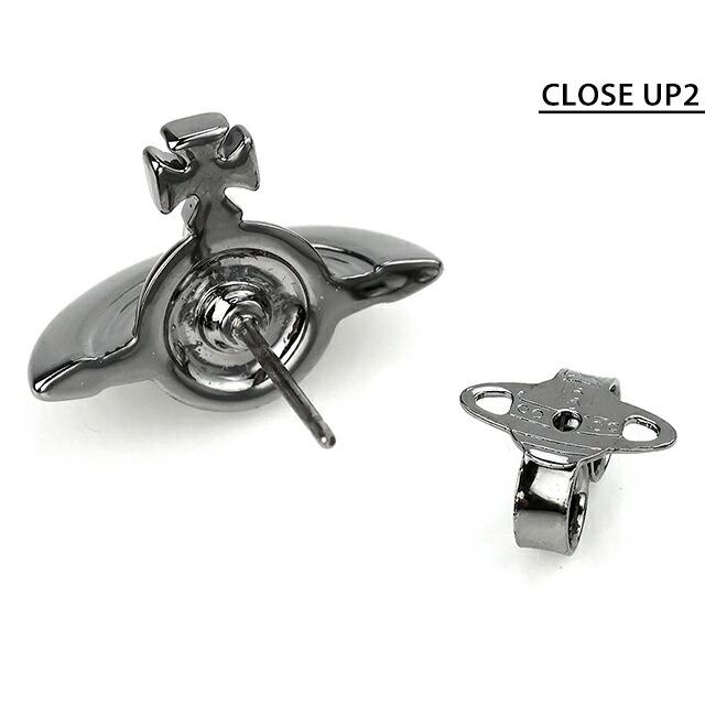 ヴィヴィアン ウエストウッド ピアス レディース ブランド Vivienne Westwood ロゴ スタッド 両耳用 62010038-S001 ガンメタル アクセ_3