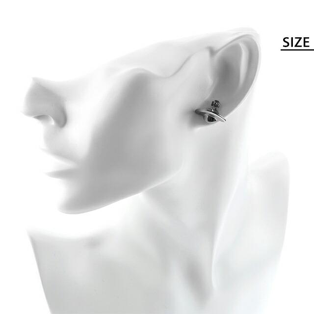 ヴィヴィアン ウエストウッド ピアス レディース ブランド Vivienne Westwood ロゴ スタッド 両耳用 62010038-S001 ガンメタル アクセ_4